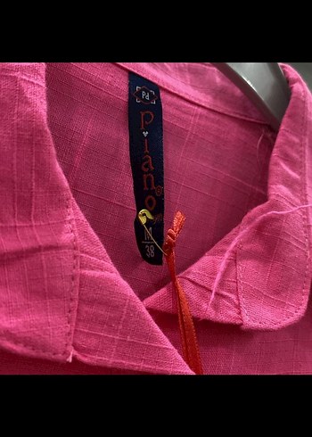 Pembe Uzun Kollu Düğmeli Kadın Gömlek - Görsel 4