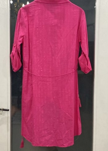 Pembe Uzun Kollu Düğmeli Kadın Gömlek - Görsel 8