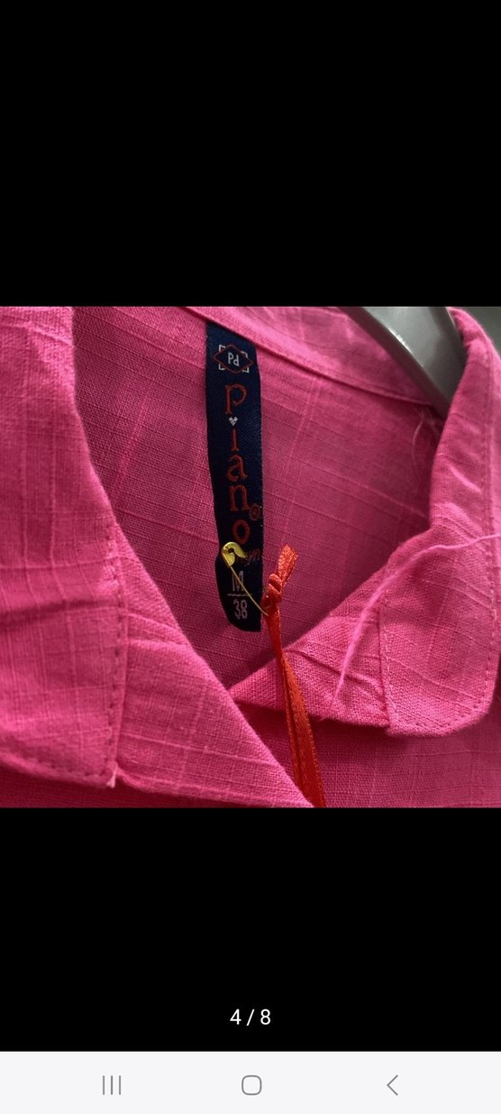 Pembe Uzun Kollu Düğmeli Kadın Gömlek - Görsel 4