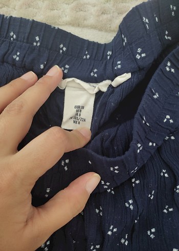 H&M Bohem Tarzı Lacivert Kadın Midi Etek