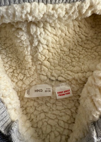 Mango Gri Kapüşonlu  Kürklü Ceket - Görsel 4