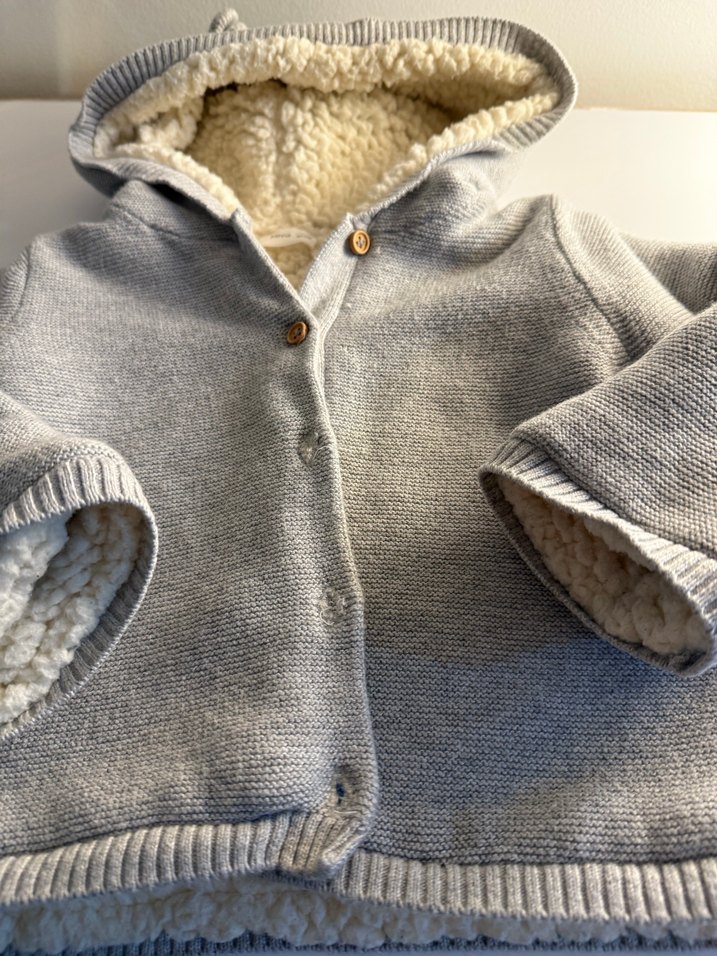 Mango Gri Kapüşonlu  Kürklü Ceket - Görsel 2