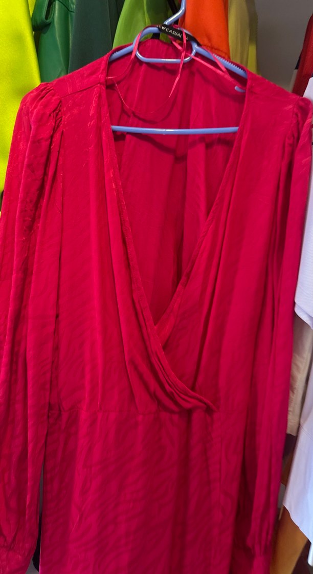 Kırmızı Midi Kadın Salaş Elbise - Görsel 2