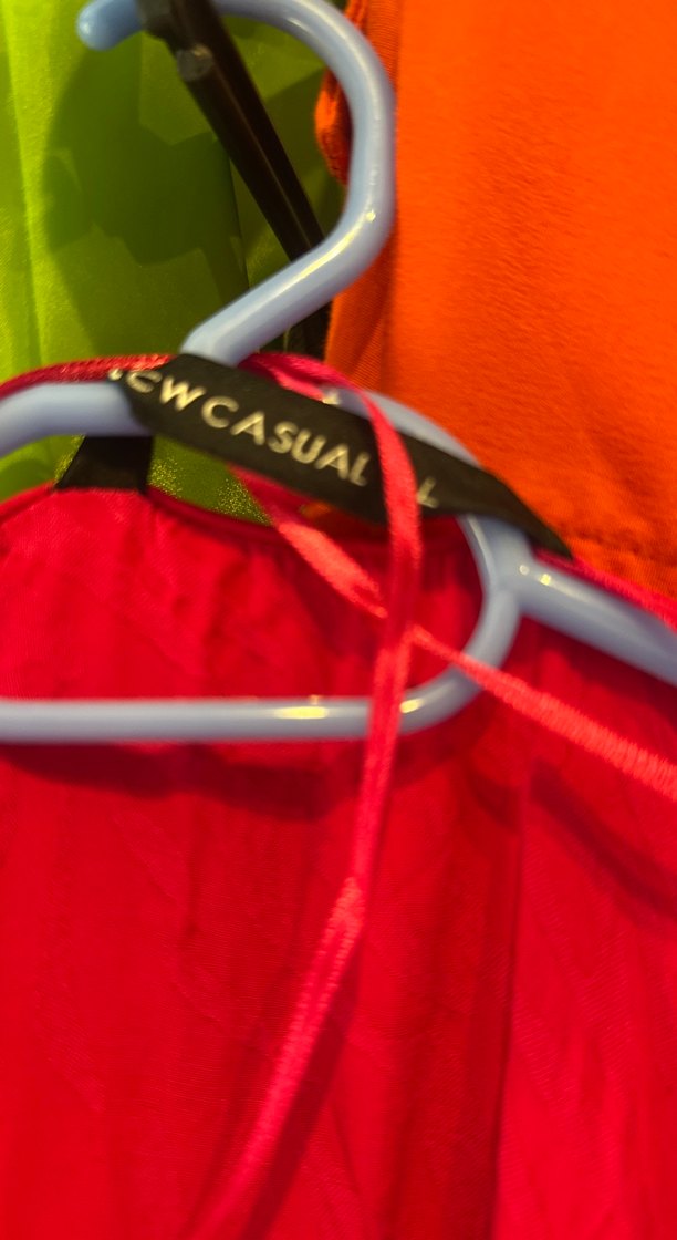 Kırmızı Midi Kadın Salaş Elbise - Görsel 3