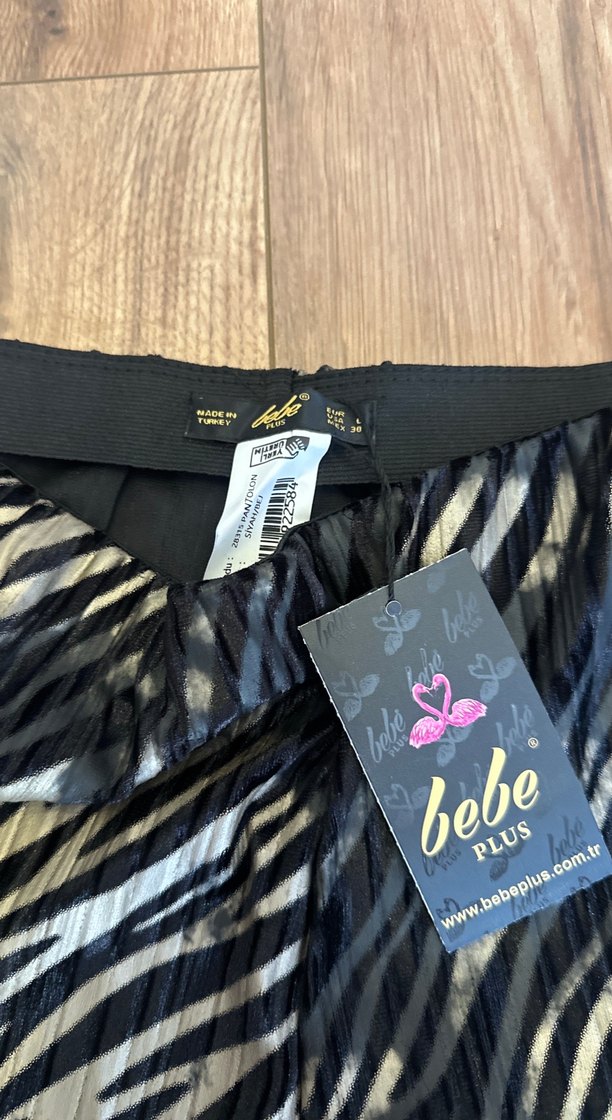 Zebra Desenli Pilili Kadın Kumaş Pantolon - Görsel 3