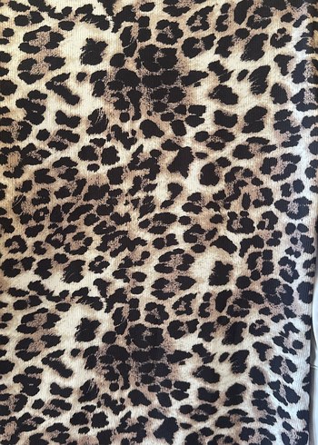 Leopar Desenli Uzun Kollu Uzun Elbise - Görsel 2