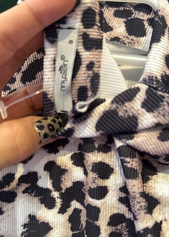 Leopar Desenli Uzun Kollu Uzun Elbise - Görsel 3