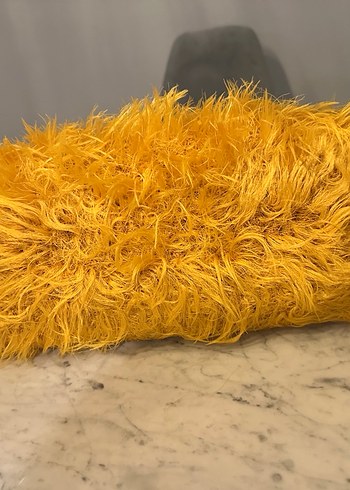 Sarı Kürklü Kadın Midi Elbise - Görsel 3