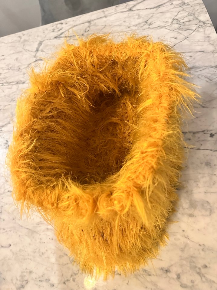 Sarı Kürklü Kadın Midi Elbise - Görsel 2