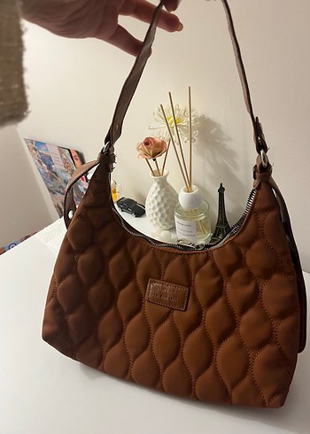 Kahverengi Kapitone Bohem Kadın Çanta - Görsel 2