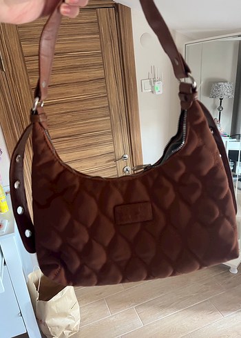 Kahverengi Deri Tokalı Kadın Çanta - Görsel 2