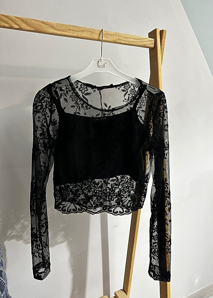 Saten Etek & güpür bluz iki parça abiye - Görsel 4