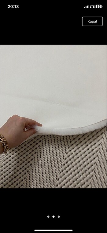 Beyaz peluş halı - Görsel 2