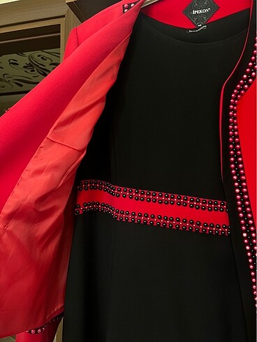 İnci taşlı ceket abiye - Görsel 5