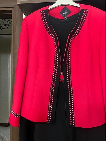 İnci taşlı ceket abiye - Görsel 4