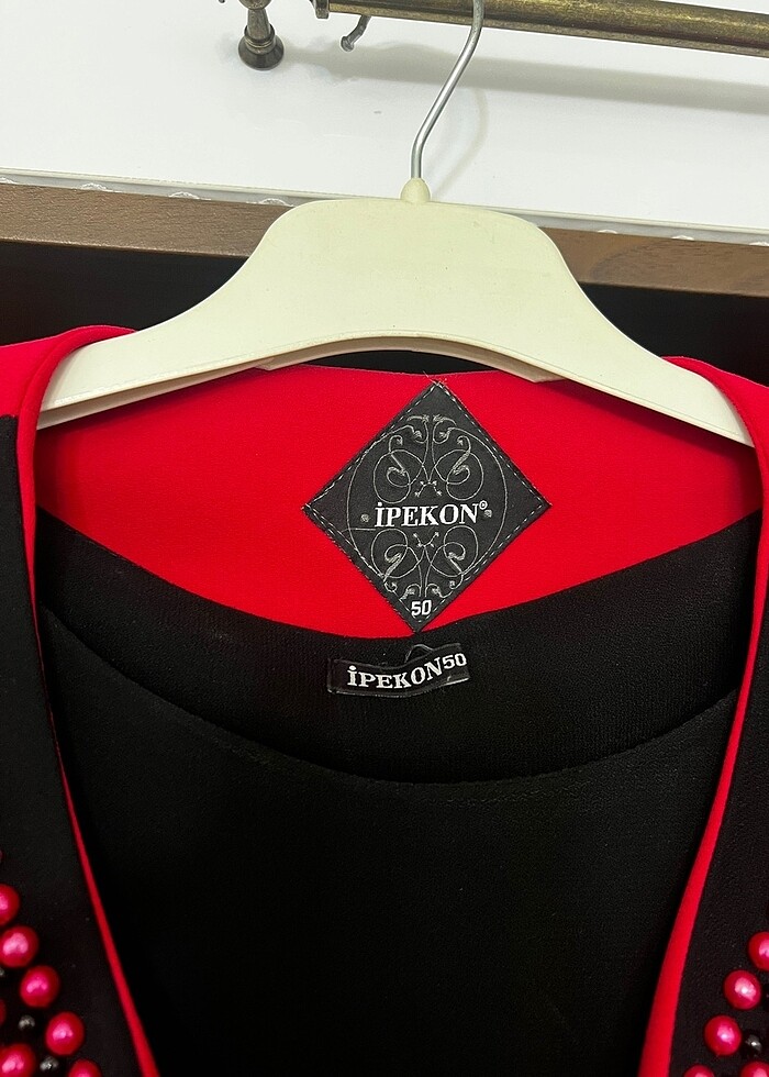 İnci taşlı ceket abiye - Görsel 3