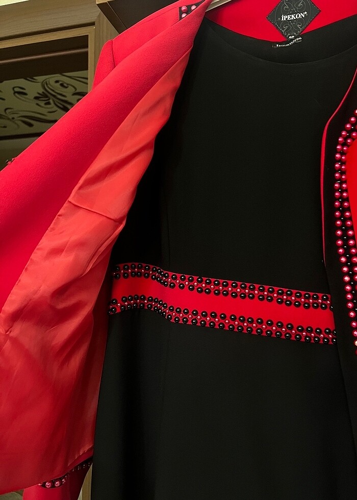 İnci taşlı ceket abiye - Görsel 5