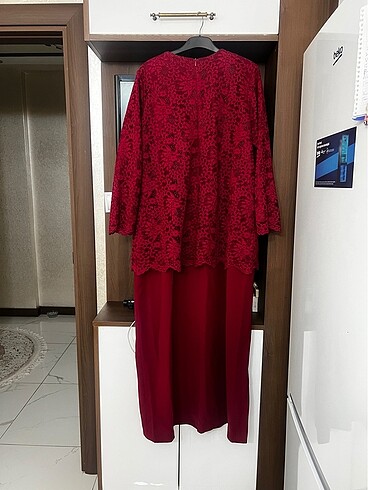 Büyük beden bordo abiye - Görsel 5