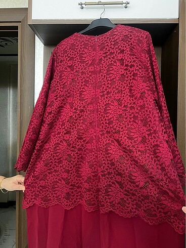 Büyük beden bordo abiye - Görsel 4
