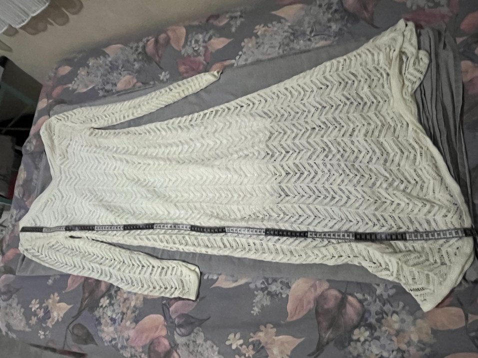 Beyaz Dantel Detaylı Uzun Kollu Triko Elbise - Görsel 5