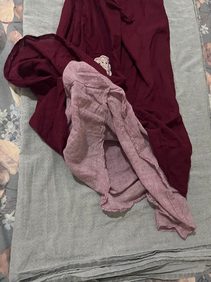 Bordo Keten Askılı Hamile Tunik - Görsel 5