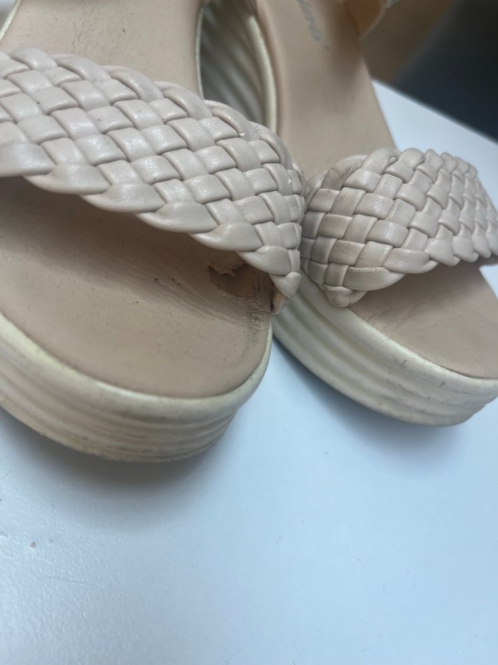 Bej Dolgu Topuklu Kadın Sandalet - Görsel 3