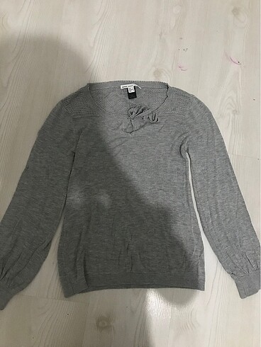 xs Beden gri Renk mango basic kazak