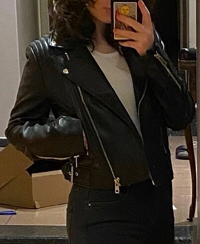 m Beden Stradivarius Deri Biker Ceket