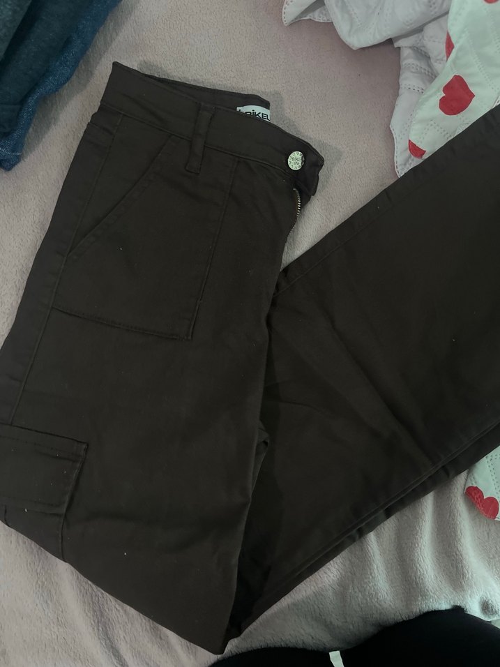 Kahverengi Bol Kesim Midi Kadın Jean - Görsel 2