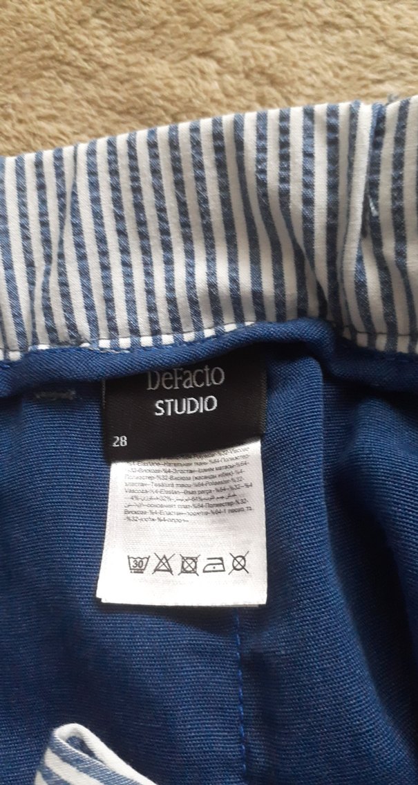 Pamuklu Çizgili Erkek Bermuda Şort - Görsel 4