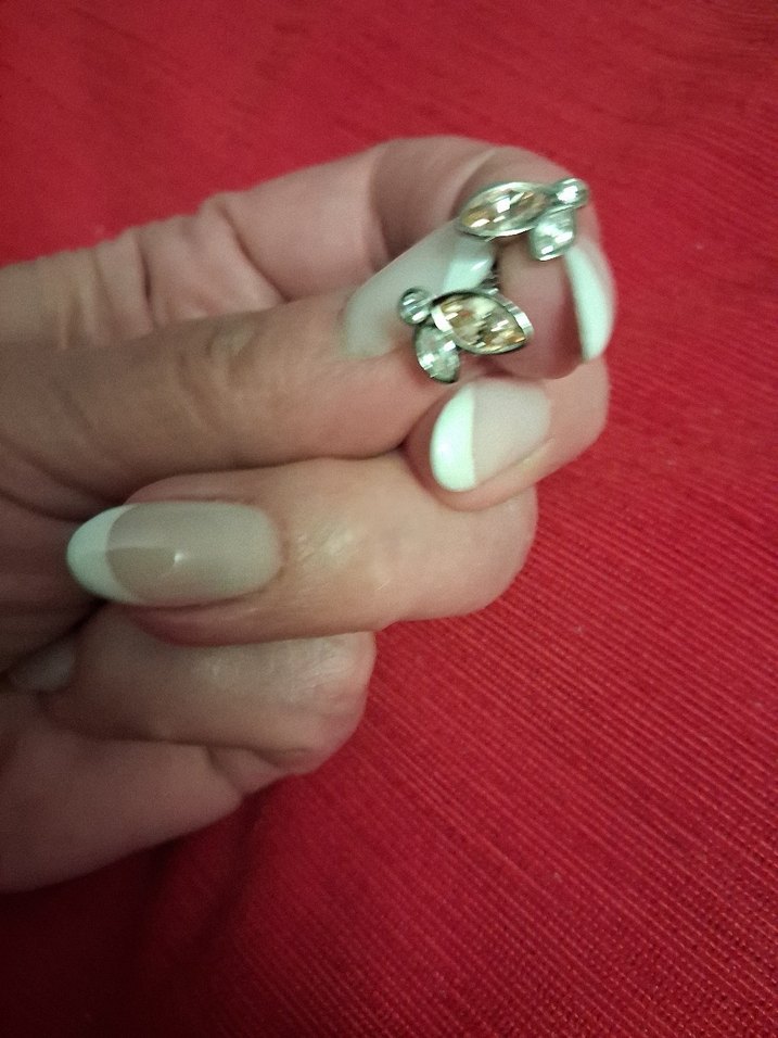 Yurt dışından alınma Zirkon taşlı çiçek desenli küpe - Görsel 3