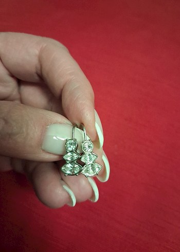 Yurt dışından alınma Zirkon taşlı Vintage Küpe - Görsel 3