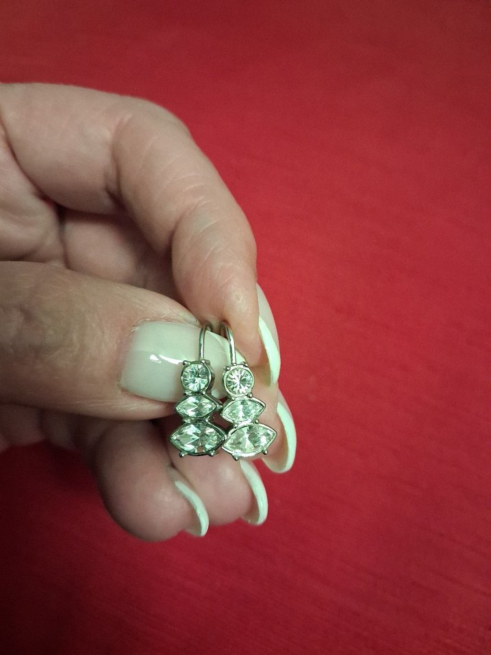 Yurt dışından alınma Zirkon taşlı Vintage Küpe - Görsel 3