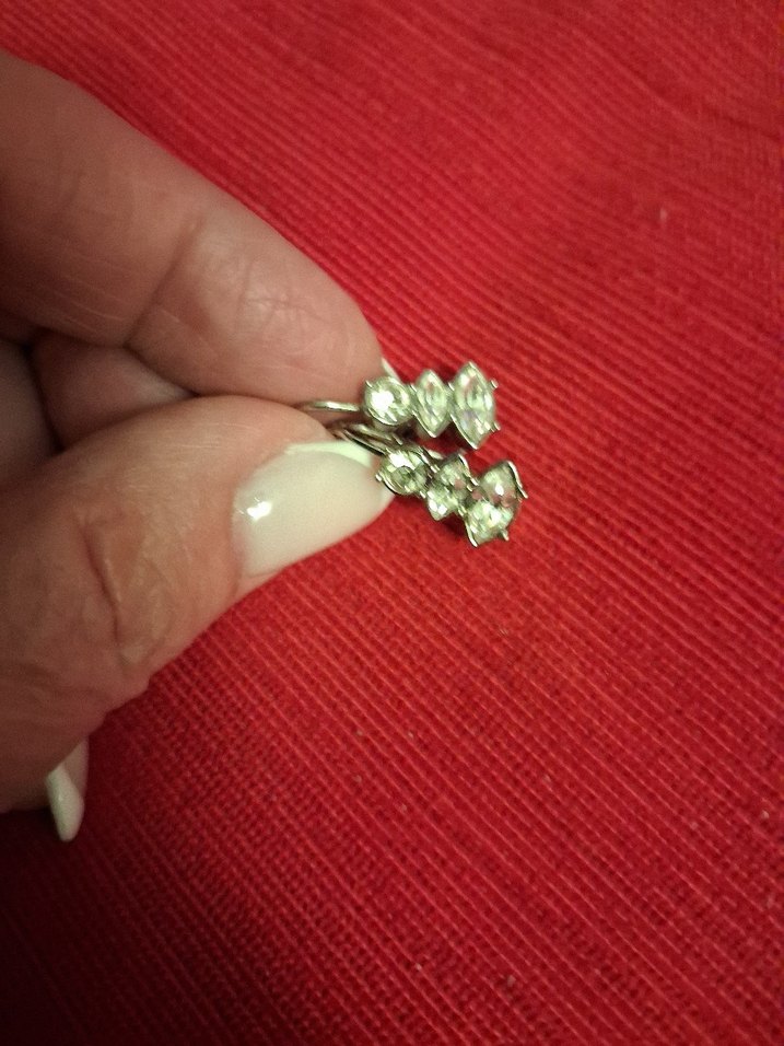 Yurt dışından alınma Zirkon taşlı Vintage Küpe - Görsel 2