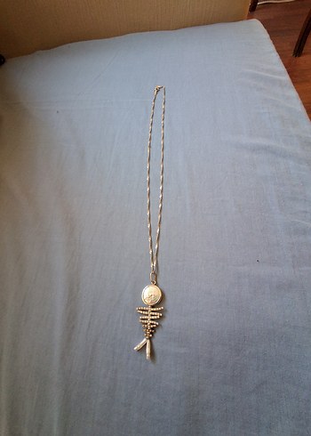 pırlanta kırığı,zirkon taşlı ve incili, balık kılçığı Kolye - Görsel 2