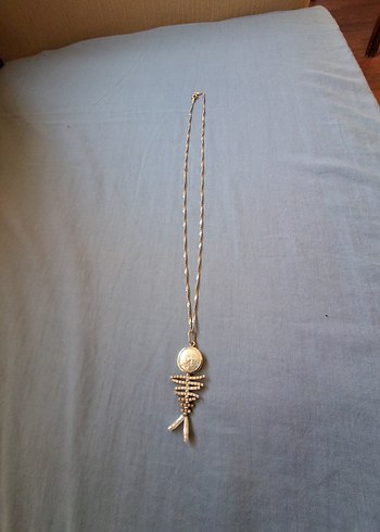 pırlanta kırığı,zirkon taşlı ve incili, balık kılçığı Kolye - Görsel 3