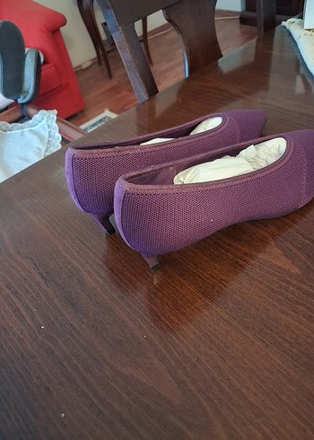 Mor Topuklu kumaş Kadın Günlük 39 numara Stradivarius Ayakkabı - Görsel 4