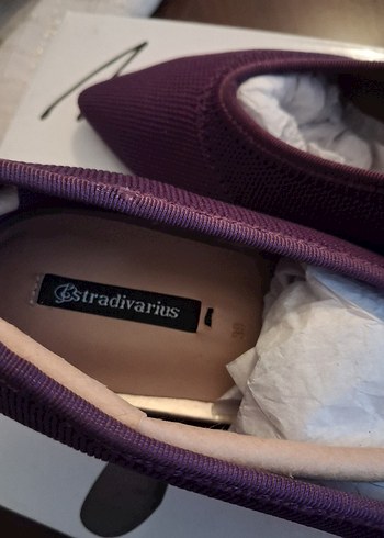 Mor Topuklu kumaş Kadın Günlük 39 numara Stradivarius Ayakkabı - Görsel 7