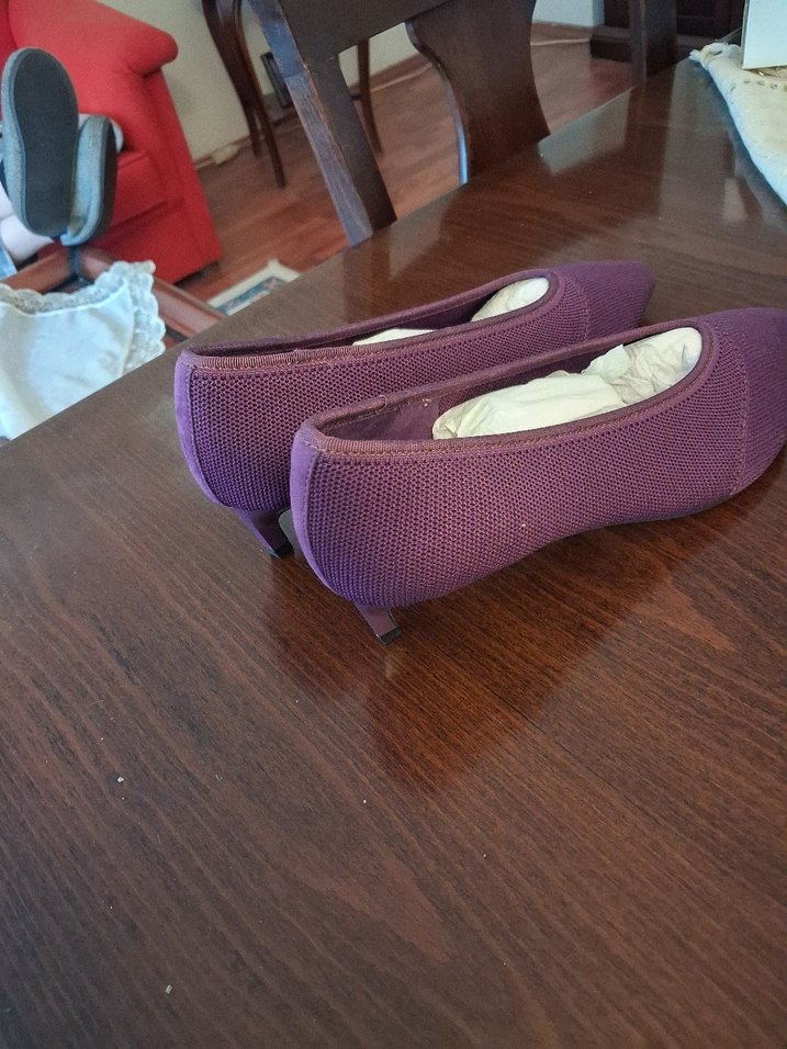 Mor Topuklu kumaş Kadın Günlük 39 numara Stradivarius Ayakkabı - Görsel 4