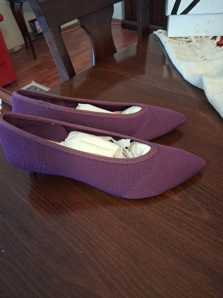 Mor Topuklu kumaş Kadın Günlük 39 numara Stradivarius Ayakkabı - Görsel 3