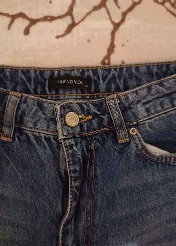 Diğer Kadın Mavi Bol Kesim Denim Jean