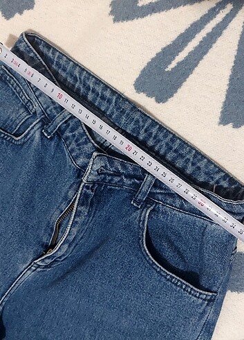 Likralı Mom Jean Kot Pantolon - Görsel 3