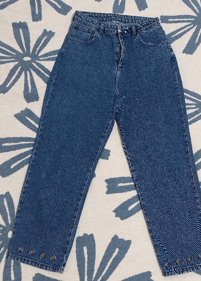 Likralı Mom Jean Kot Pantolon - Görsel 2