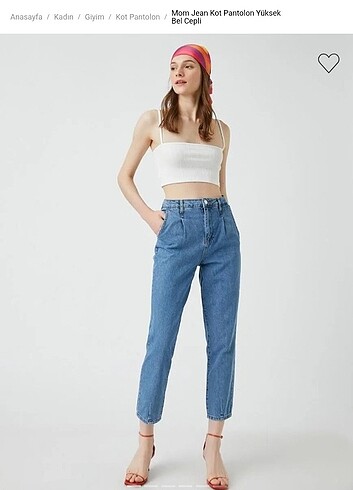 KOTON Mom Jean Kot Pantolon Yüksek Bel - Görsel 4