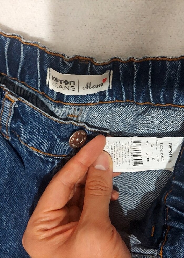 KOTON Mom Jean Kot Pantolon Yüksek Bel 2 - Görsel 2