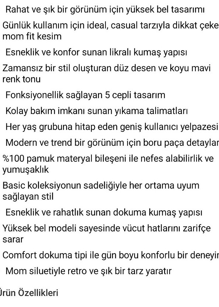 KOTON Mom Jean Kot Pantolon Yüksek Bel 2 - Görsel 5