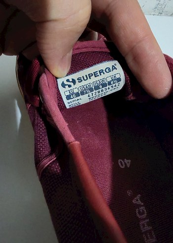 Orijinal Superga Bordo Kadın Spor Ayakkabı Düz Taban - Görsel 4