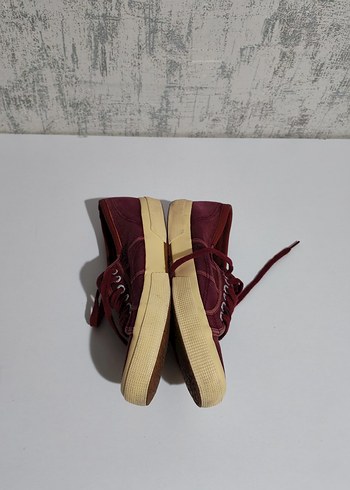 Orijinal Superga Bordo Kadın Spor Ayakkabı Düz Taban - Görsel 2