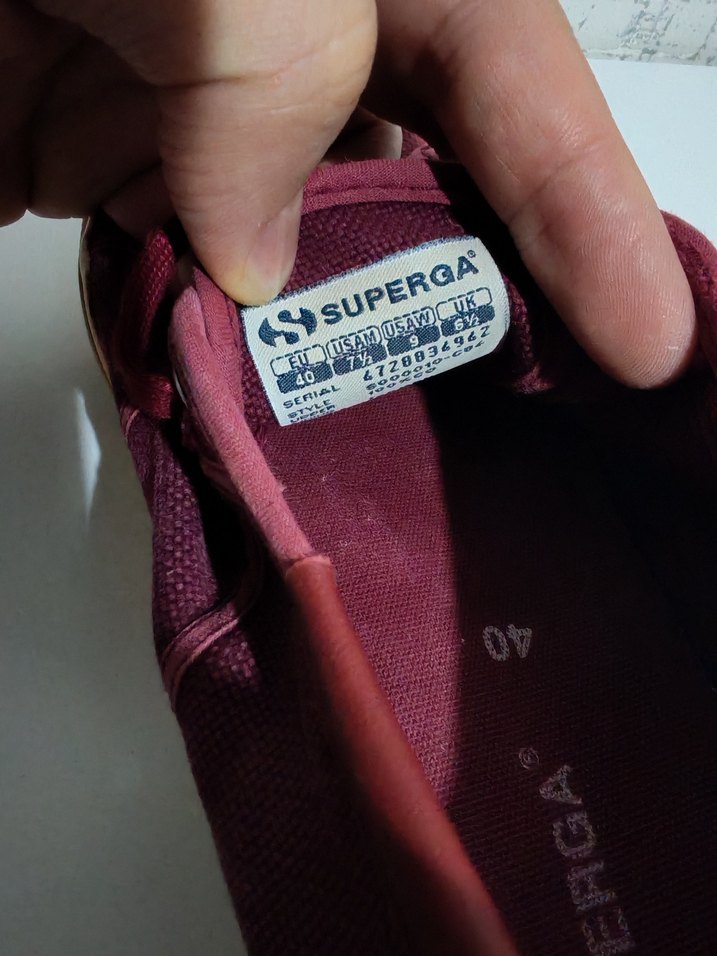 Orijinal Superga Bordo Kadın Spor Ayakkabı Düz Taban - Görsel 4