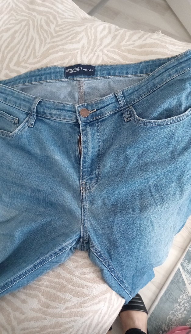 Mavi Midi Boy Salaş Denim erkek Kot Pantolon - Görsel 4